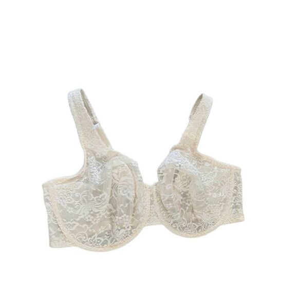 Cacique Bra Size 32DDD Underwire Lace Full Coverage Cream Beige - Picture 2 of 4